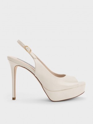 Charles & Keith Lack Plattform Slingback Sandals Rosa | DYLU80376