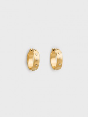 Charles & Keith Leonora Small Hoop Earrings Gold | JFNC48521