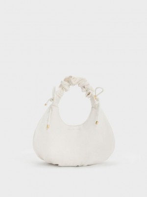 Charles & Keith Maisy Ruched Nylon Bag Weiß | KATP81253