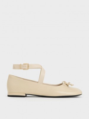 Charles & Keith Margot Crossover-Riemen Ballerinas Rosa | XYGO92301