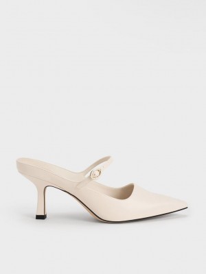 Charles & Keith Mary Jane Absatz Mules Rosa | OFPW91320