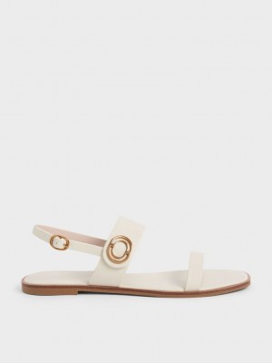 Charles & Keith Metallic Accent Back Riemen Sandals Rosa | QJGV93681