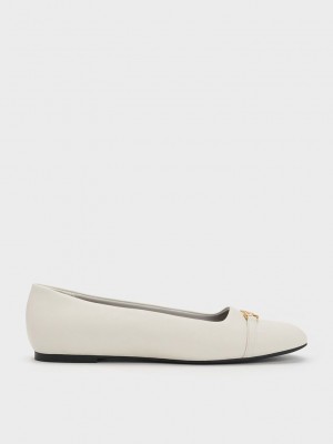 Charles & Keith Metallic Accent Ballerinas Rosa | GTKO90571