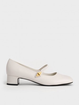 Charles & Keith Metallic Accent Mary Jane Pumps Rosa | MXIC30978