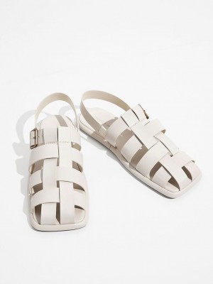 Charles & Keith Metallic Schnallen Caged Slingback Sandals Rosa | YDOB28370