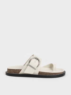 Charles & Keith Metallic Schnallen Kappe-Ring Sandals Rosa | XUKL31092