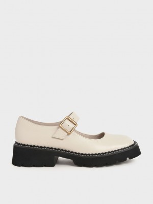 Charles & Keith Metallic Schnallen Mary Janes Rosa | WXIQ75104