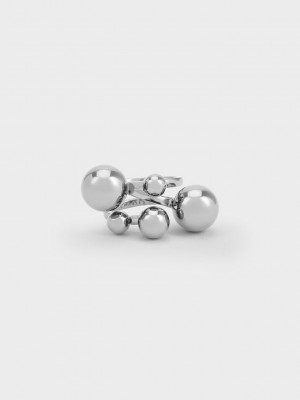 Charles & Keith Metallic Sphere Sculptural Ring Silber | PQZG08219