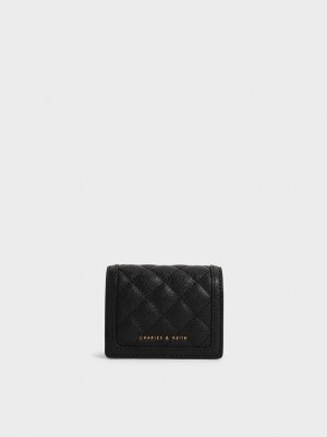 Charles & Keith Micaela Gesteppt Card Holder Schwarz | LCFM94852
