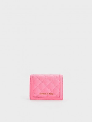 Charles & Keith Micaela Gesteppt Card Holder Rosa | IBJF96854