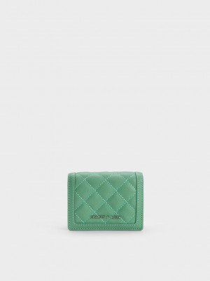 Charles & Keith Micaela Gesteppt Card Holder Grün | GEDQ48327