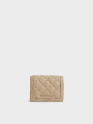 Charles & Keith Micaela Gesteppt Card Holder Braun | XCKD42197