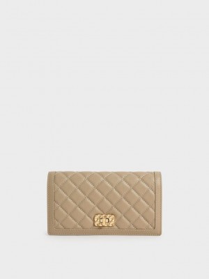 Charles & Keith Micaela Gesteppt Long Wallet Braun | TXYJ81725
