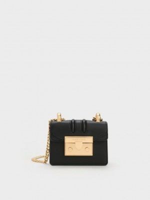 Charles & Keith Micro Charm-Embellished Clutch Schwarz | RJPC14596