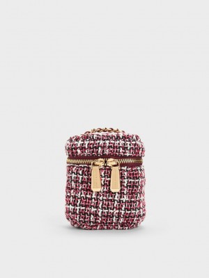 Charles & Keith Micro Vanity Pouch Bordeaux | XPQB91853