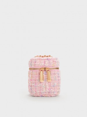 Charles & Keith Micro Vanity Pouch Rosa | OPRG37901