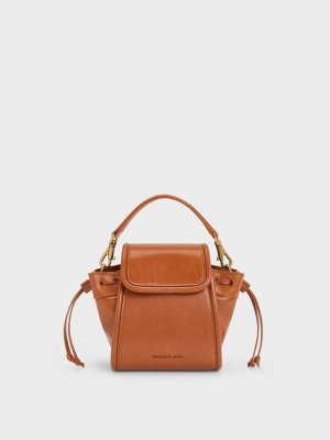 Charles & Keith Mini Ashby Top Handle Bag Braun | NQHY84576