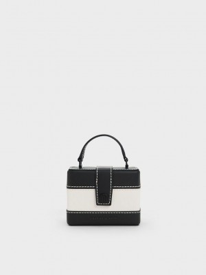 Charles & Keith Mini Bronte Contrast Trim Top Handle Bag Mehrfarbig | TRIB50318