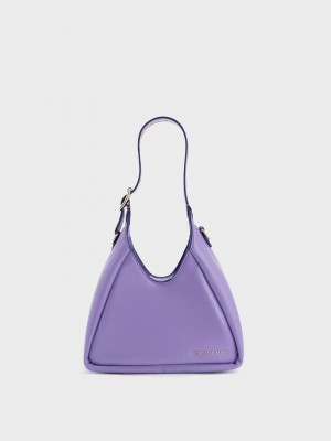 Charles & Keith Mini Buzz Hobo Bag Lila | EAIZ40592