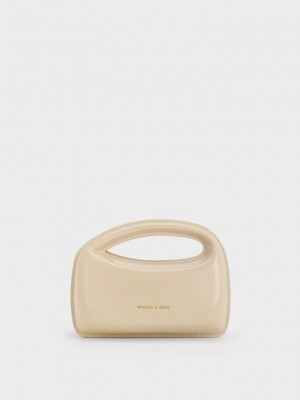 Charles & Keith Mini Cocoon Top Handle Bag Beige | QFBE52879