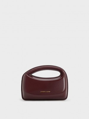 Charles & Keith Mini Cocoon Top Handle Bag Bordeaux | VQIU28913