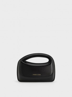 Charles & Keith Mini Cocoon Top Handle Bag Schwarz | TFEG29543