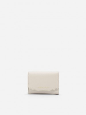 Charles & Keith Mini Front Flap Wallet Weiß | CVMF62389