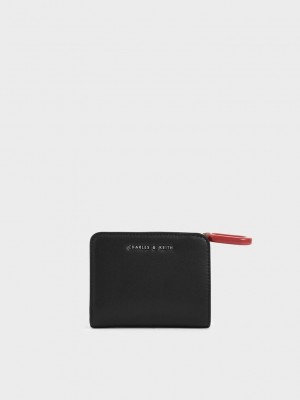 Charles & Keith Mini Top Zip Small Wallet Schwarz | AKUO65873