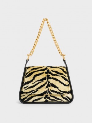 Charles & Keith Minta Tiger Print Trapeze Bag Mehrfarbig | CDPH95273