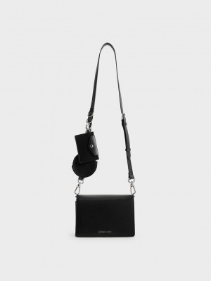 Charles & Keith Multi-Pouch Bag Schwarz | LTOH49361