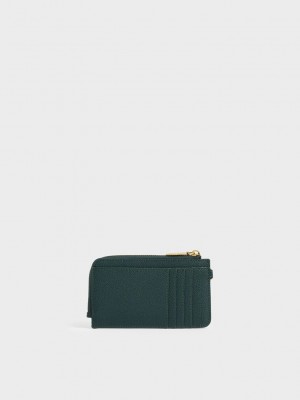 Charles & Keith Multi-Slot Wristlet Card Holder Dunkelgrün | KOAJ43589