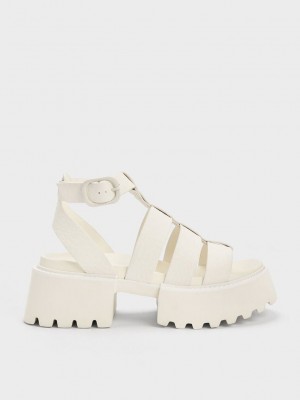 Charles & Keith Nadine Gladiator Plattform Sandals Rosa | RLBY74356