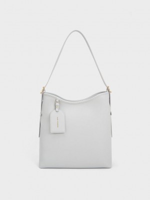Charles & Keith Naomi Slouchy Hobo Bag Grau | WTOU25463