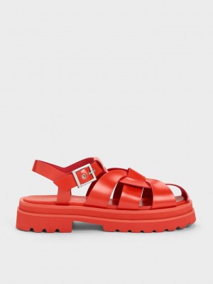 Charles & Keith Nell Gladiator Sandals Rot | DOCZ32451