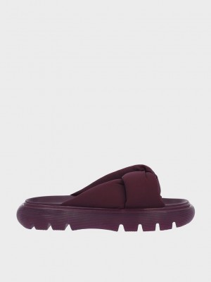 Charles & Keith Odessa Nylon Round-Kappe Badelatschen Sandals Lila | PKQW65827