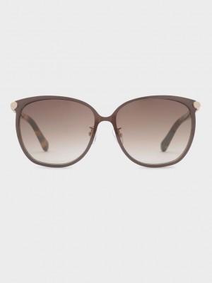 Charles & Keith Oversized Square Sunglasses Braun | ABVR21769