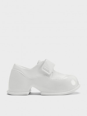 Charles & Keith Pixie Lack Plattform Loafers Weiß | VMTE27630