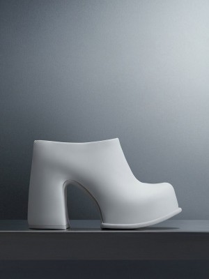 Charles & Keith Pixie Plattform Mules Weiß | NQWV62710