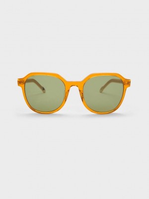 Charles & Keith Recycled Acetate Chain-Link Sunglasses Orange | KNCY36210
