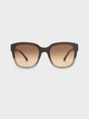 Charles & Keith Recycled Acetate Square Sunglasses Mehrfarbig | ECZF85701