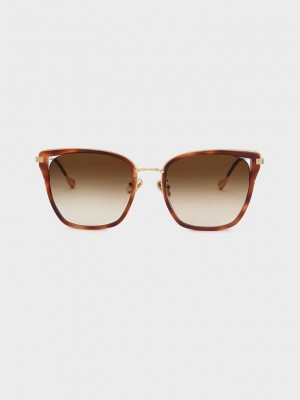 Charles & Keith Recycled Acetate Wire-Frame Butterfly Sunglasses | SRQA56028