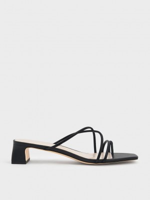 Charles & Keith Riemchen Kappe Ring Sandals Schwarz | JAFD67092
