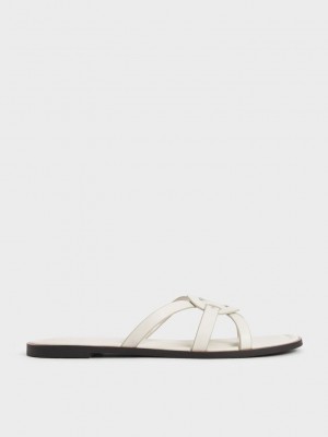 Charles & Keith Ring Detail Riemchen Flats Rosa | WBMO01735