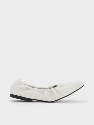 Charles & Keith Ruched Ballerina Flats Rosa | PWSH26549