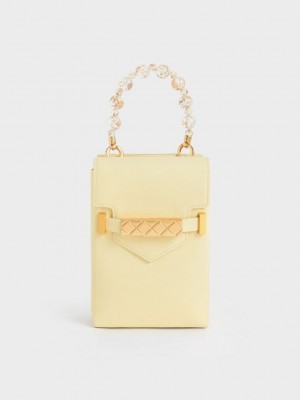 Charles & Keith Sabrina Envelope Phone Pouch Gelb | YULH93285