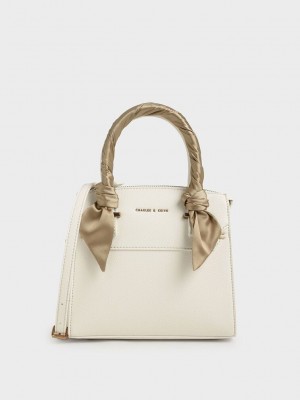 Charles & Keith Satin Scarf Top Handle Bag Rosa | VAZO54193