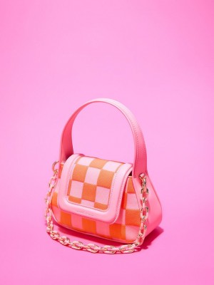 Charles & Keith Shiloh Checkerboard Top Handle Bag Rosa | RYHN96843