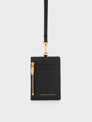 Charles & Keith Side Zip Cardholder Schwarz | IODE41096