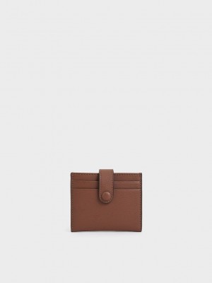 Charles & Keith Snap Button Card Holder Schokolade | UTZP08172