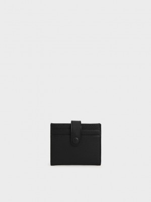 Charles & Keith Snap Button Card Holder Schwarz | SECJ93450